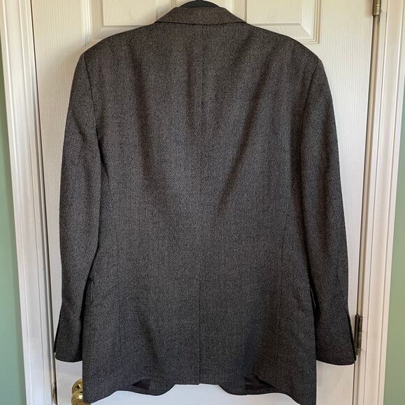 Jos. A. Bank Men's 100% Wool Blazer Sport Coat Brown Tweed Sz 44R 2 Button - Picture 4 of 15